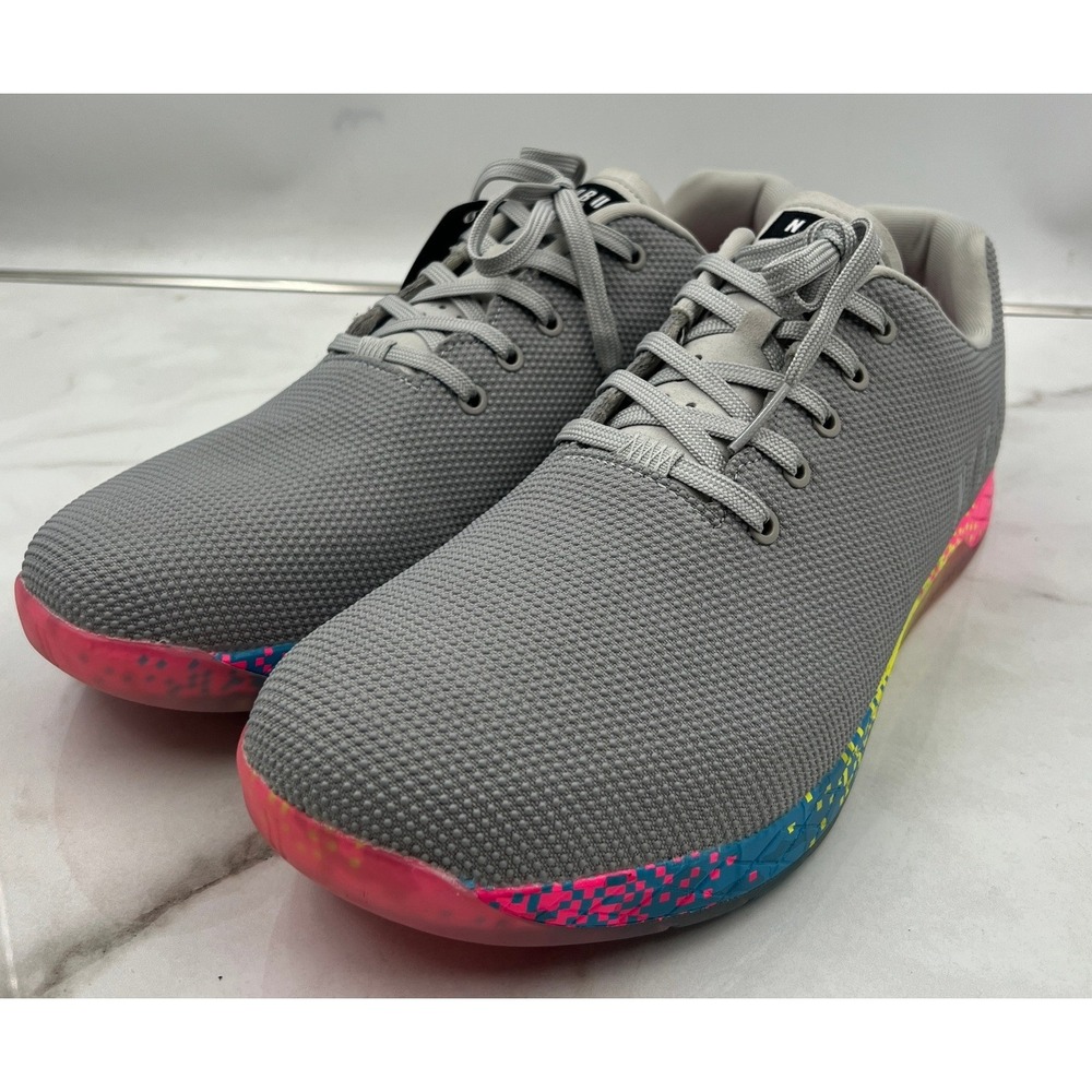 Nobull Outwork Trainer Shoes Men's 16 Women's 17.5 Grey Rainbow SuperFabric NWT